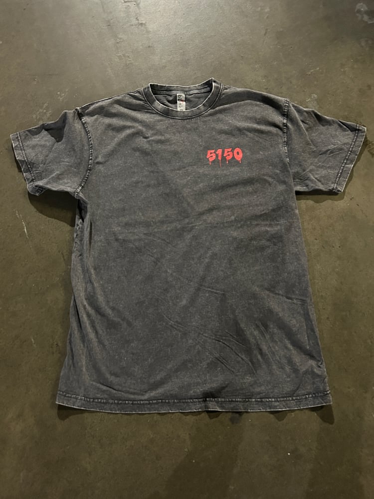Image of Grey Distressed 5150 Drip T
