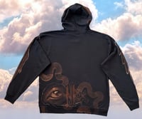 Image 2 of “LOOK ALIVE” CUSTOM BLEACH PAINTED ZIP UP HOODIE XL