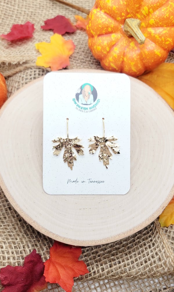 Image of Gilded Maple Leaf Dangles