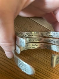 Image 9 of handcrafted sterling silver Rumi out beyond ideas quote cuff