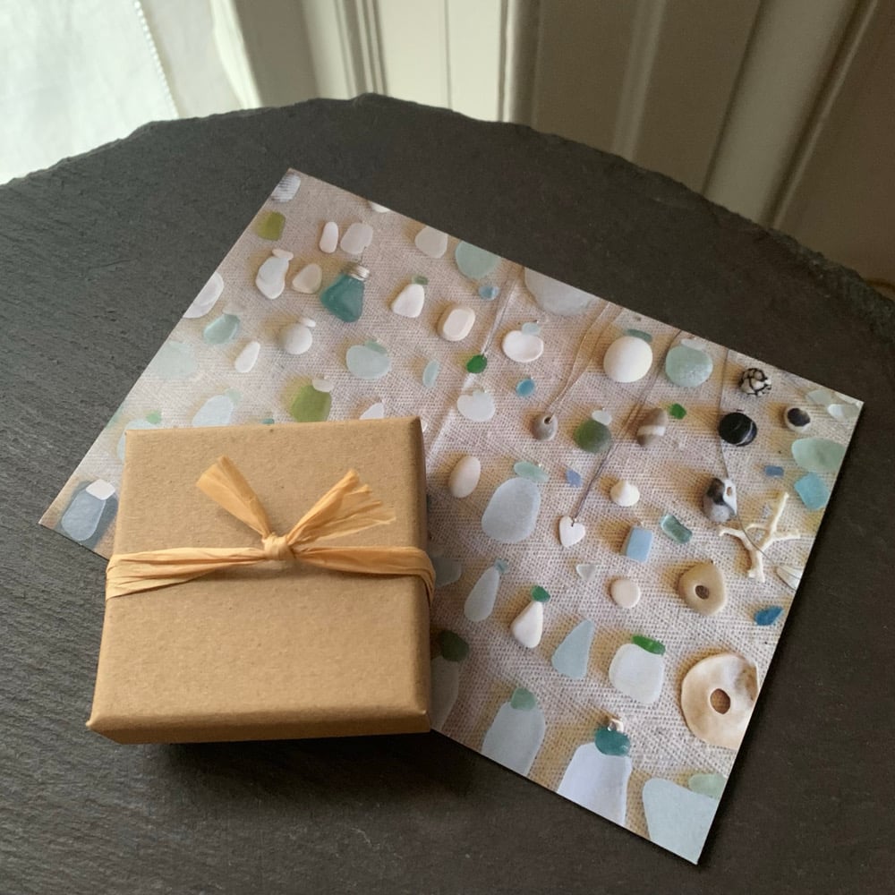 Image of Pale green/white Suffolk sea glass earrings