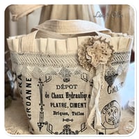 Image 6 of Vintage style French Script bucket tote bag