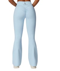 Image 3 of Iconic Scrunch Flare Leggings - Baby Blue