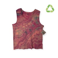 Image 1 of ♻️ UPCYCLED 3X PLUS Rib Knit Tank in Warm Muted Geode Ice Dye