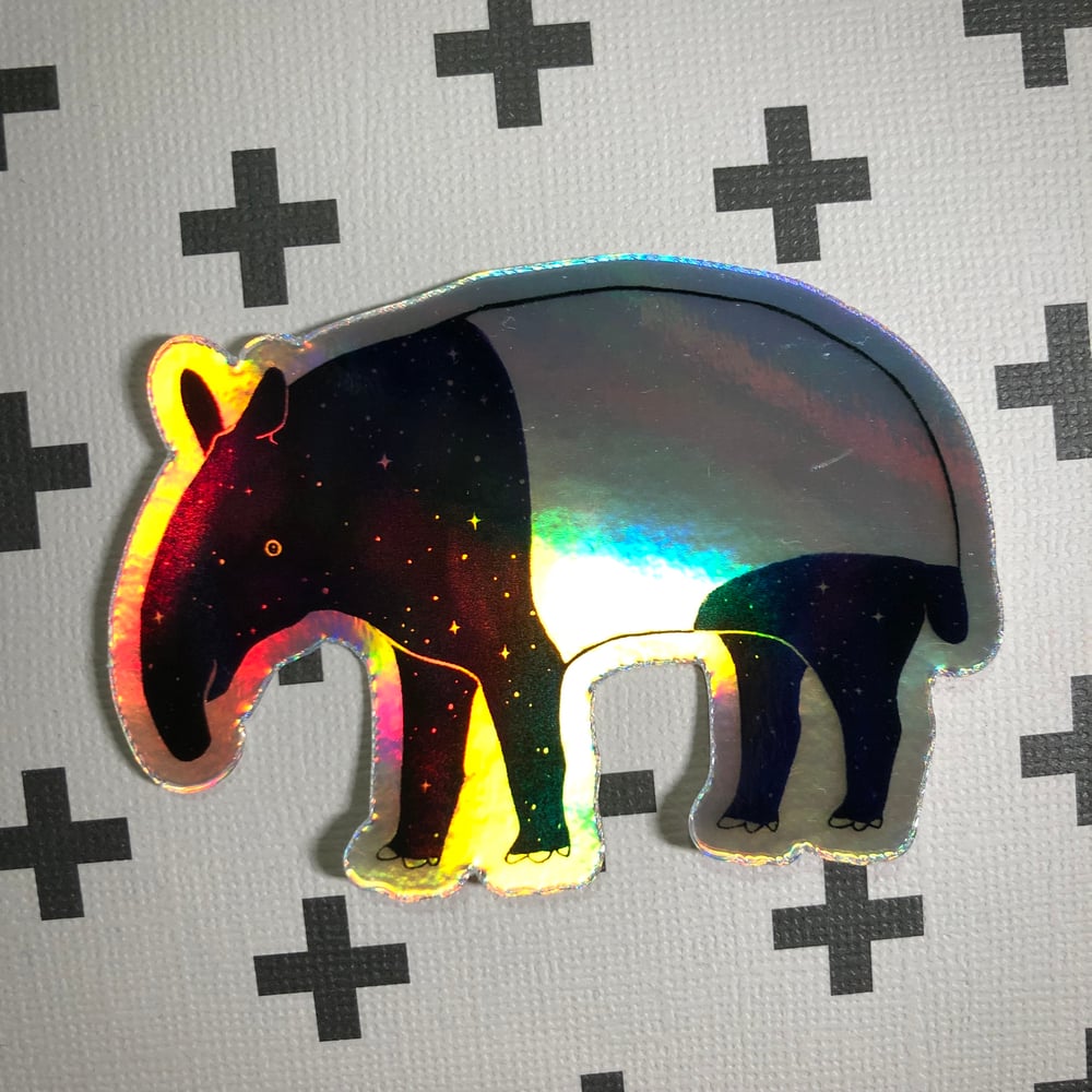 Image of holographic space tapir sticker
