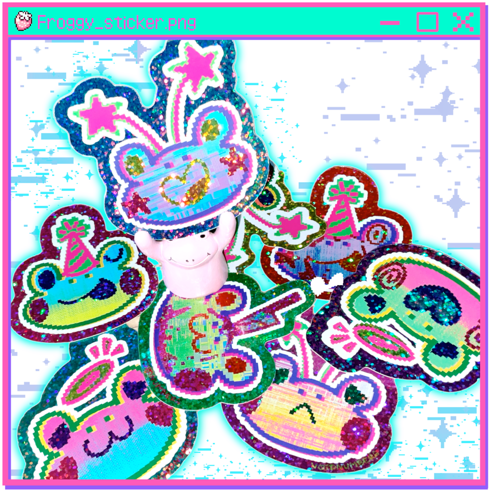 FROGGY SHINY STICKERS!