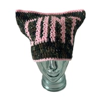 Image 1 of CUNT Dark Camo and Pink Cat Ear Beanie