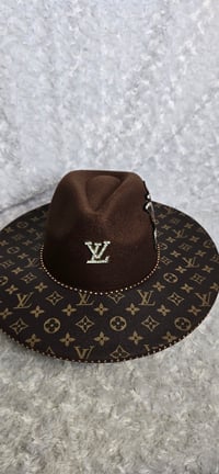 Image 2 of Brown classic Fedora hat