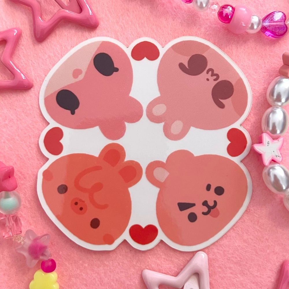 Image of pink bunnies sticker