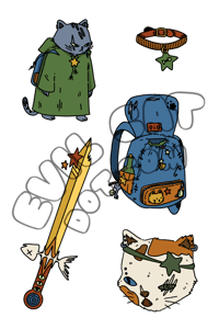 Image 2 of adventure cat sticker sheet