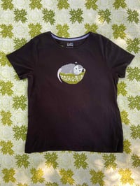 Image 2 of spring blossom possum black repurposed t-shirt 