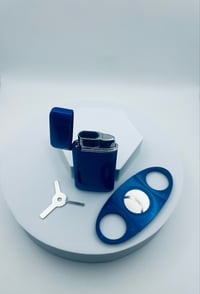 Image 2 of Royal Blue Mini Torch Lighter and Cutter Duet ( flame adjuster included )  