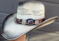 Image 2 of 2 Tone Cream/Black Cowboy Hat Lavender Stone Band 