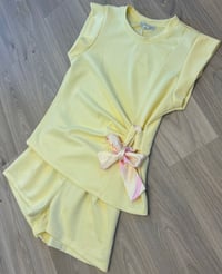Image 1 of Satin ribbon side shorts set - 4 colours 