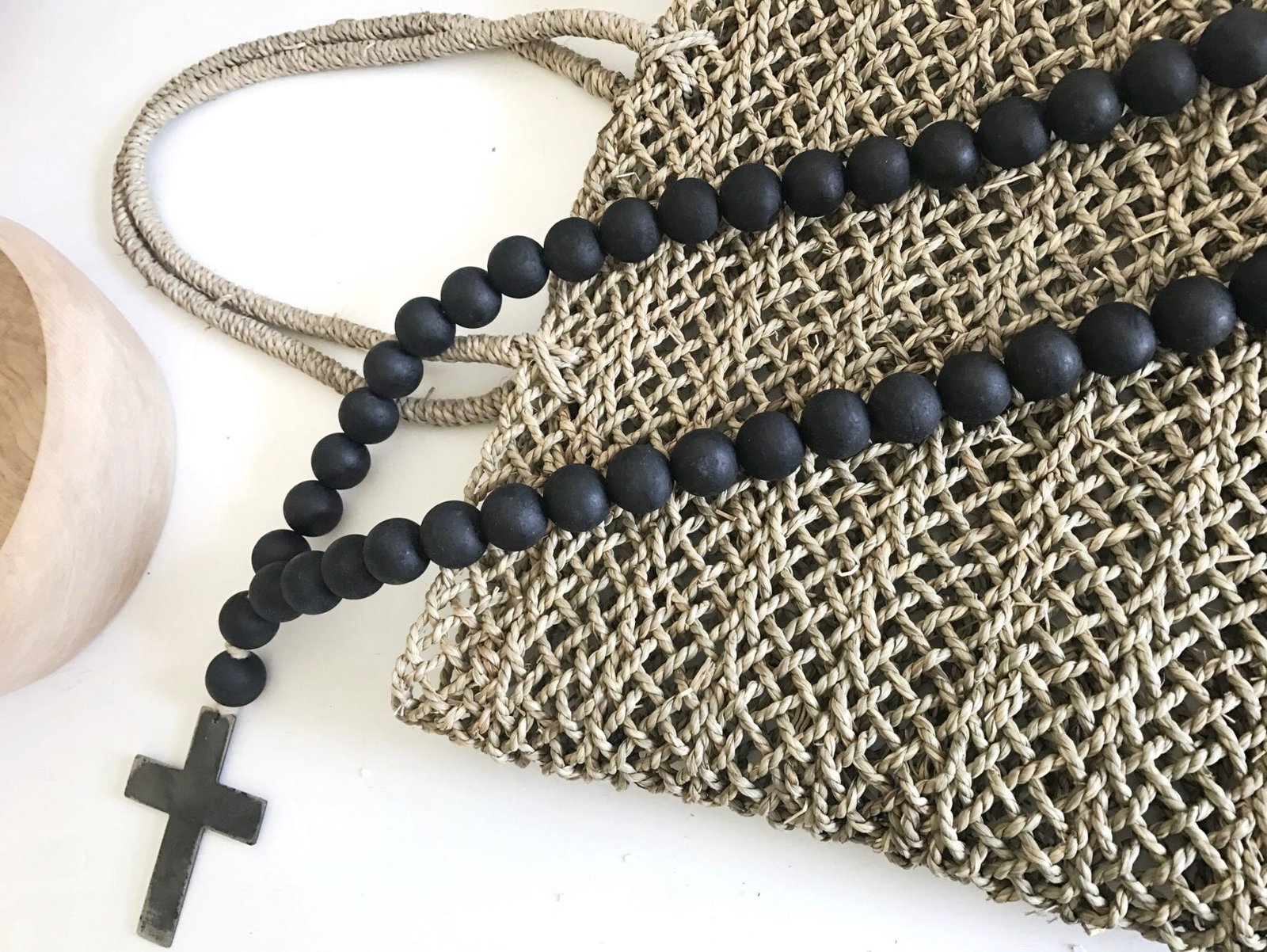 DIY Fabric & Wood Bead Necklace - Damask Love