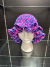 crochet bucket hat with wavy brim D