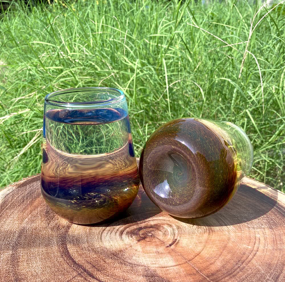 Image of Frit Tumbler - Blue Exotic set no.1