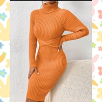 Image 2 of Orange sweater dress