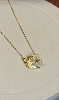 Image 1 of Swallow 18k Gold Pendant Necklace