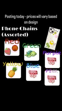 Image 6 of Phone Chains (16mm/20mm beads) - Yellow