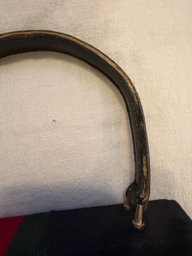 1970s Gucci italian leather handbag w lock and key