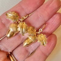 Image 3 of GOLD ACORN EARRINGS