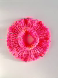 Image 2 of Sofie and Iris Hot Pink, Coral and Orange (small) Big Mohair Bubble Collar