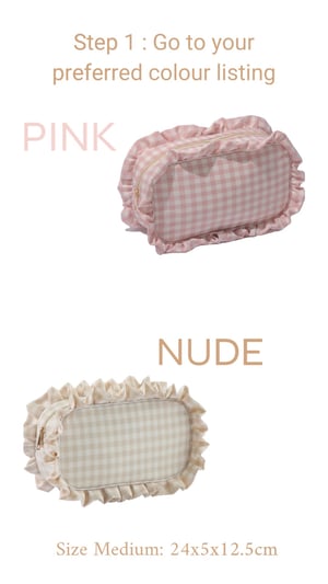 Image of PRE ORDER * Mid - Late October* NUDE Gingham Personalised Kids Accessories / Travel Bag 