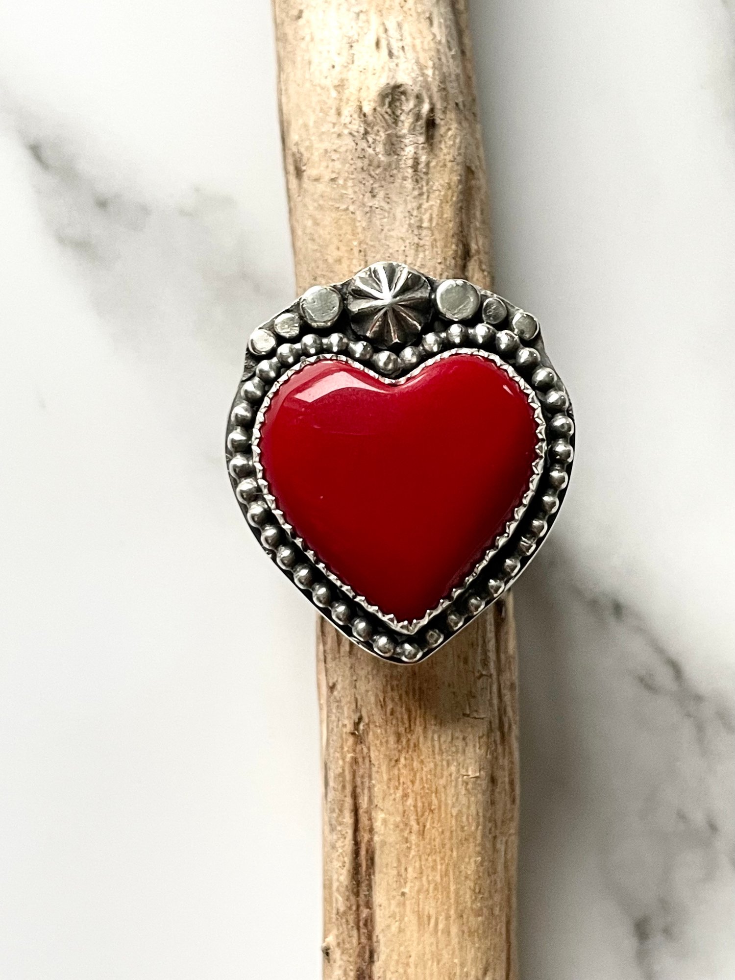 Image of Handmade Sterling Silver Rosartia Heart Ring 925