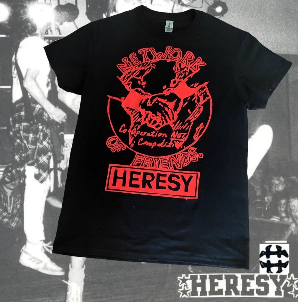 Heresy Network of Friends handpainted tee