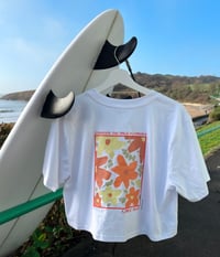 Image 2 of Women’s White ‘Consider the wild flowers’ Tee 