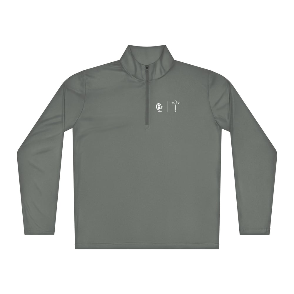 ICONS Quarter Zip - Gray and Navy