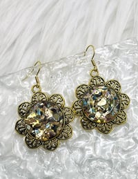 Image 1 of ABALONE SEASHELL FLORAL DANGLES