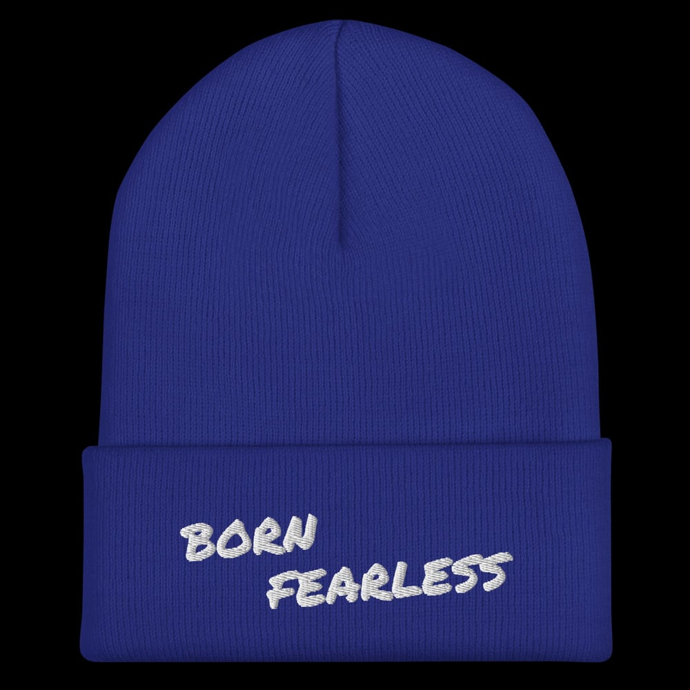 Image of BF SLANT STACKED EMBROIDERED Cuffed Beanie