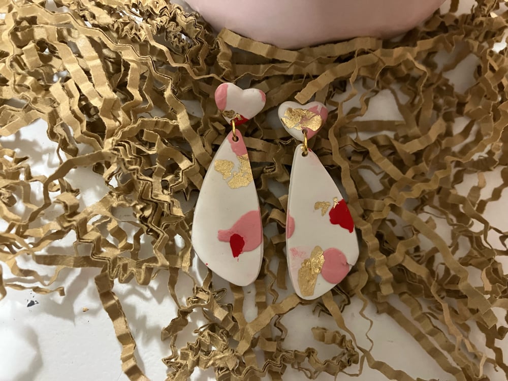 Valentines terrazzo dangles 