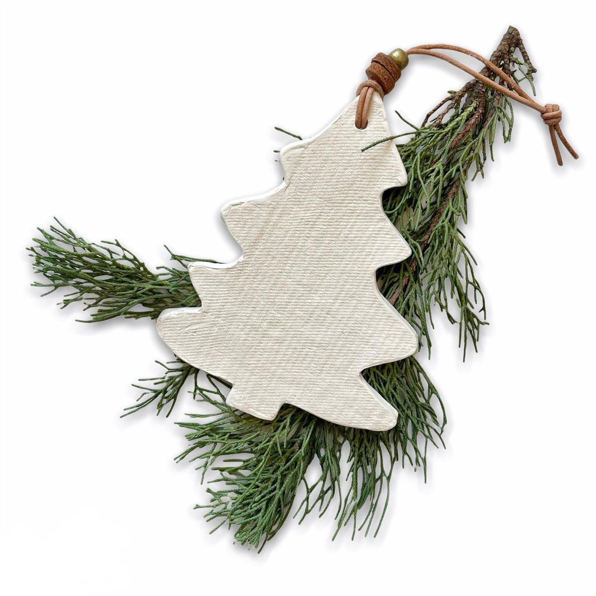 Image of CERAMIC BISQUE TREE ORNAMENT