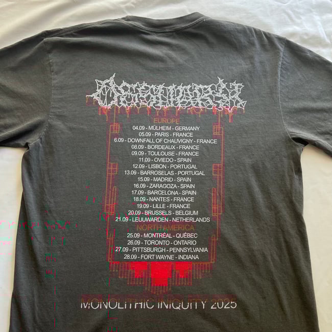 "MONOLITHIC INIQUITY" TOUR T-SHIRT
