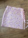 Pink and Gold Jacquard skirt with side split