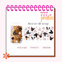 Frenchie Bows UV DTF Cup Wrap