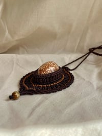 Image 2 of Macrame necklace with cowrie shell  