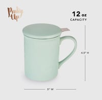 Image 4 of Annette™ 3D Ceramic Mug with Tea Infuser in Souk Mint