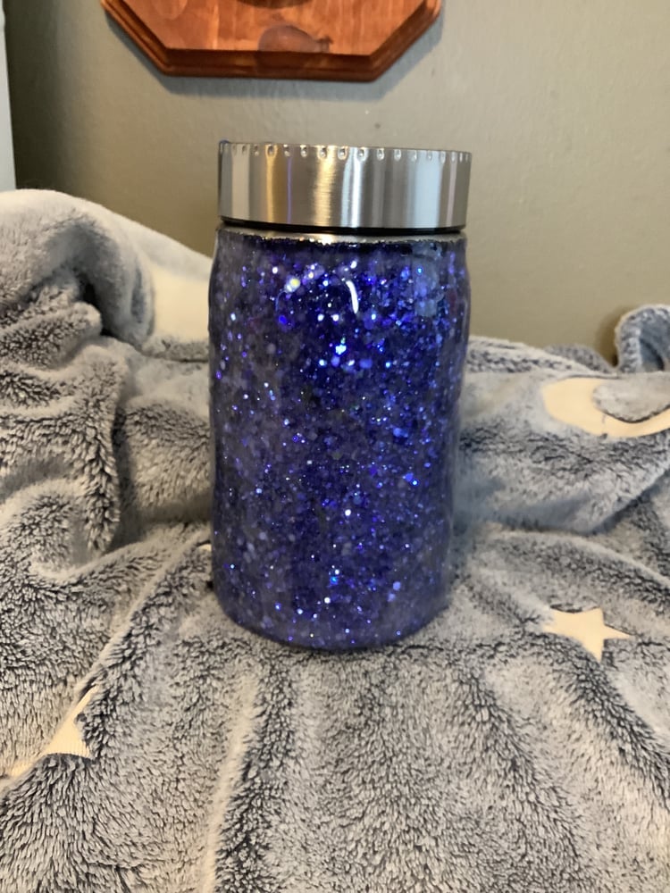 Image of #32 17oz Moon Glitter Mason Jar