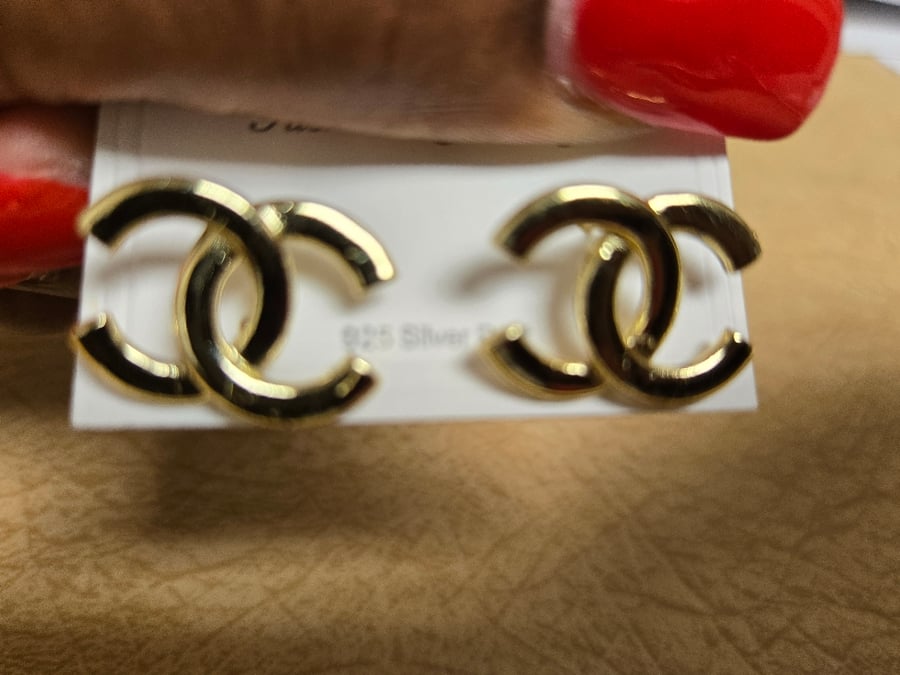 Image of Double C Earrings (Gold)