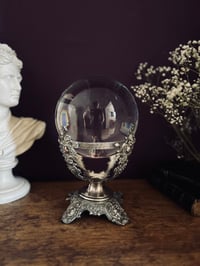 Image 9 of Superbe boule de 15 cm de diam. et socle en argent bas titre, poinçonné, du XIXème siecle