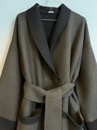 Image 8 of Lang grå/brun uldfrakke (s-xl)