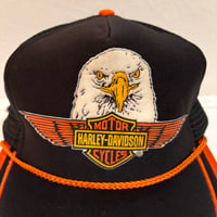 Image 2 of VINTAGE HARLEY DAVIDSON TRICKER HAT LINED BRIM EAGLE