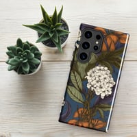 Image 1 of Art Nouveau Inspired Blue, Orange and White Boho Hippie Floral Sketch Tough case for Samsung®