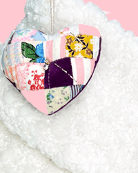 Image 1 of My Heart To Yours Ornament Quilted Heart 3