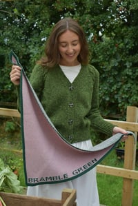Image 6 of Bramble Green Lambswool Shawl - Made in Scotland