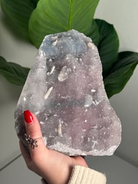 Image 4 of XL SELF STANDING COTTON CANDY APOPHYLITE CUT BASE WITH STILBITE -INDIA- B